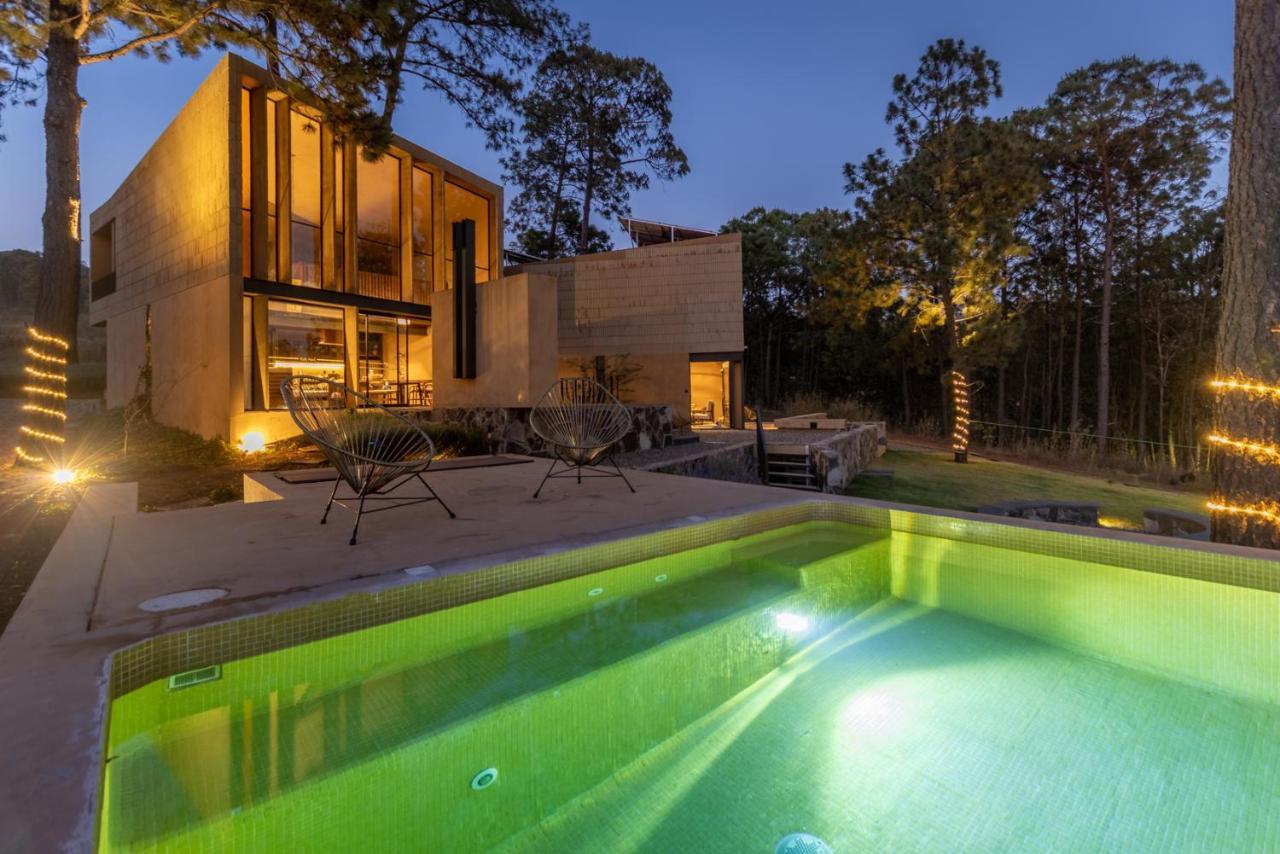 Cabana Lujo Con Alberca Climatizada Vistas Al Bosque De Мазамитла Экстерьер фото