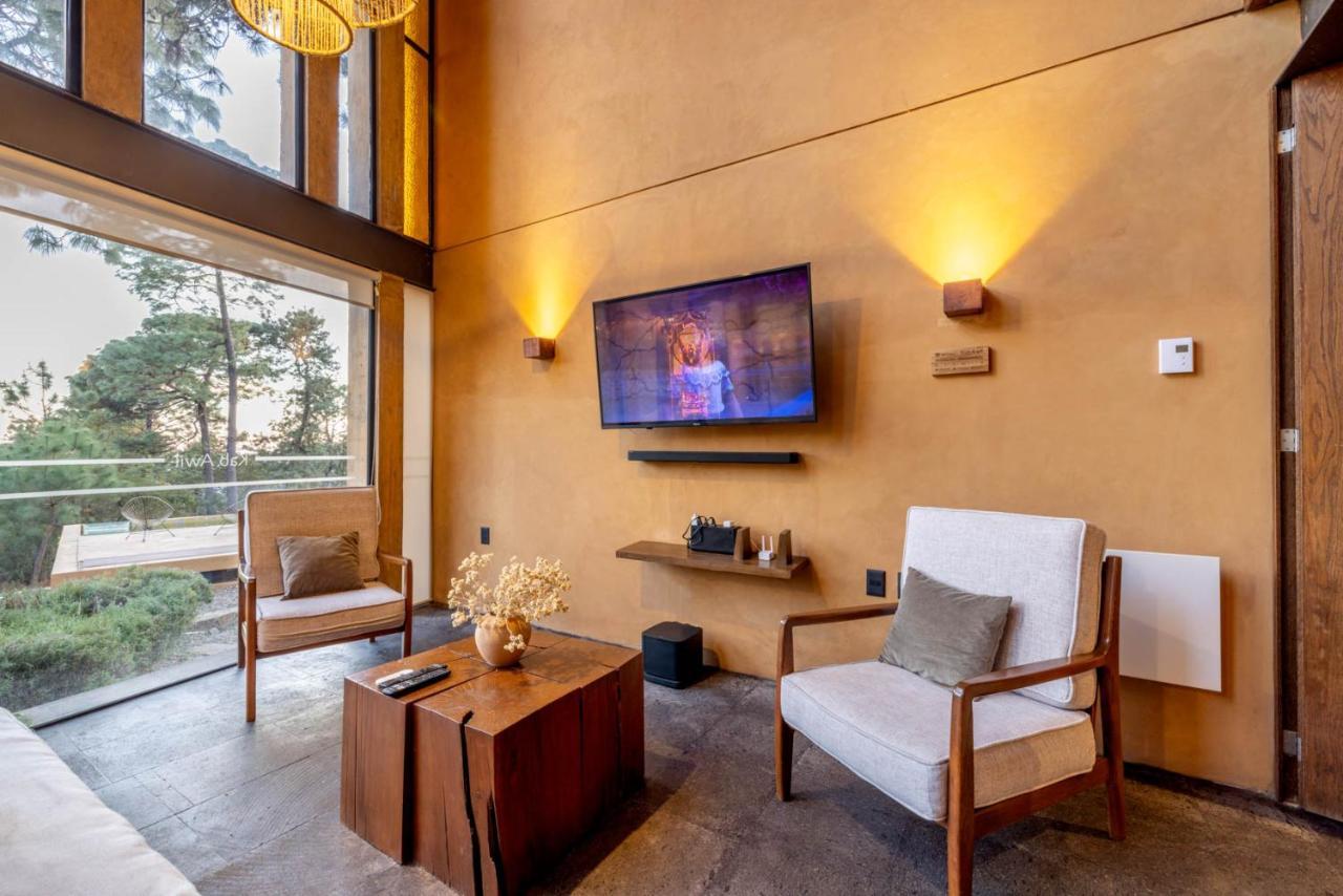 Cabana Lujo Con Alberca Climatizada Vistas Al Bosque De Мазамитла Экстерьер фото